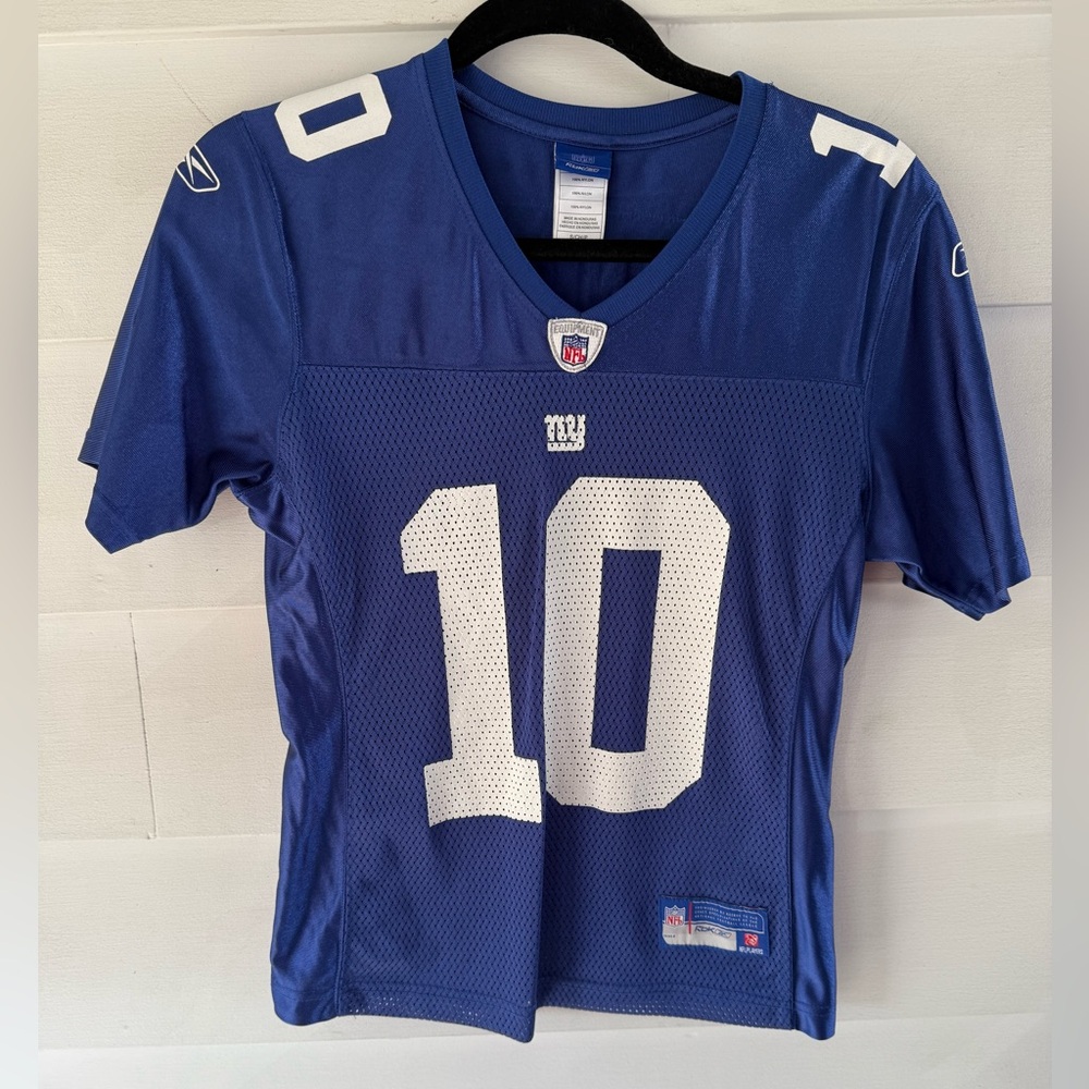 Reebok Eli Manning NY Giants Blue and White Women's Jersey